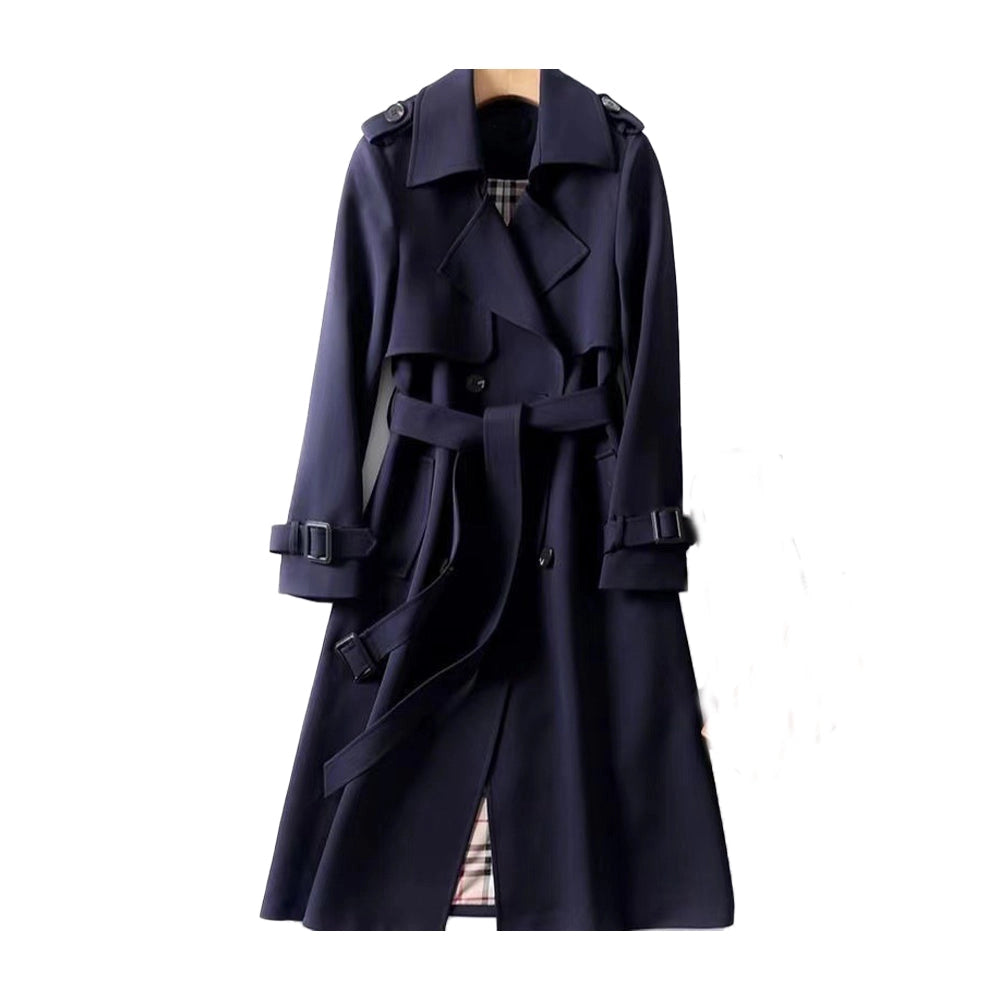 Dames Trenchcoat Lang | Stijlvolle Jas met Klassieke Voering