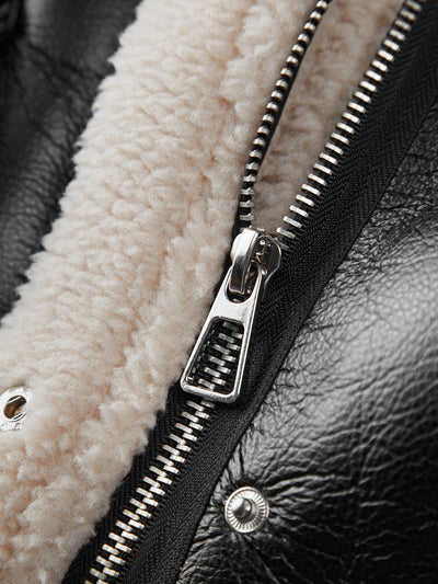 Dames Leren Jas | Warme Sherpa Voering | Casual en Formeel