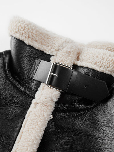 Dames Leren Jas | Warme Sherpa Voering | Casual en Formeel