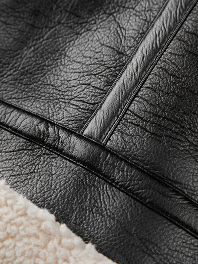 Dames Leren Jas | Warme Sherpa Voering | Casual en Formeel