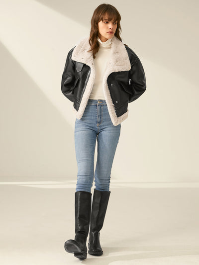 Dames Leren Jas | Warme Sherpa Voering | Casual en Formeel