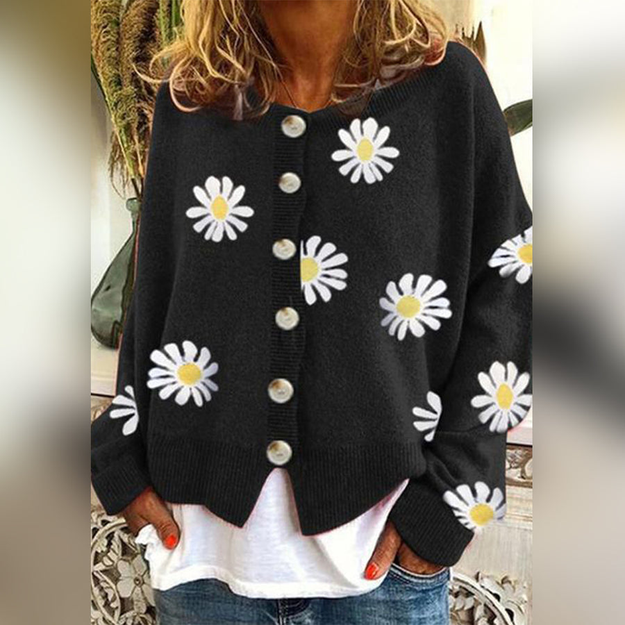 Dames vest met bloemdessin ontspannen pasvorm