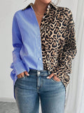 Colorblock Blouse | Strepen & Luipaardprint Mix