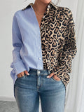 Colorblock Blouse | Strepen & Luipaardprint Mix