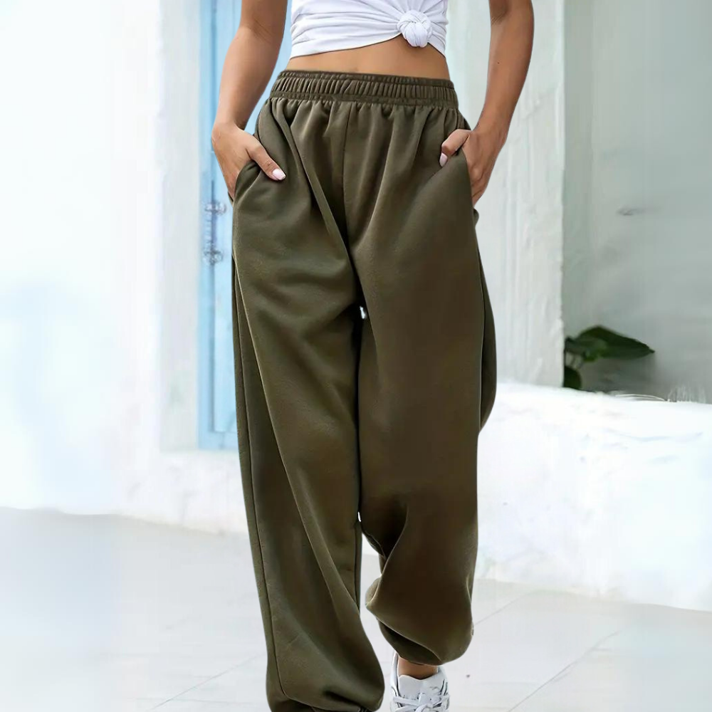 Baggy joggingbroek met hoge taille voor dames