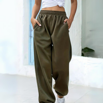 Baggy joggingbroek met hoge taille voor dames