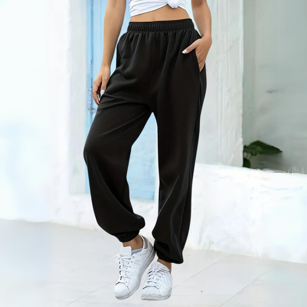 Baggy joggingbroek met hoge taille voor dames