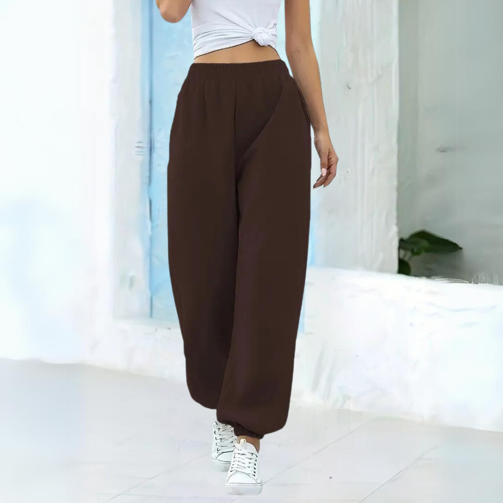Baggy joggingbroek met hoge taille voor dames