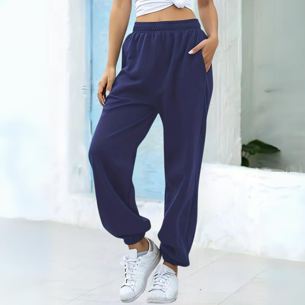 Baggy joggingbroek met hoge taille voor dames