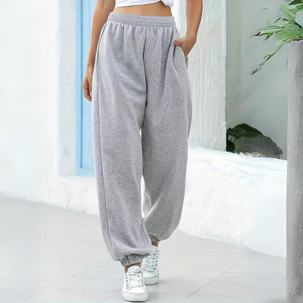 Baggy joggingbroek met hoge taille voor dames