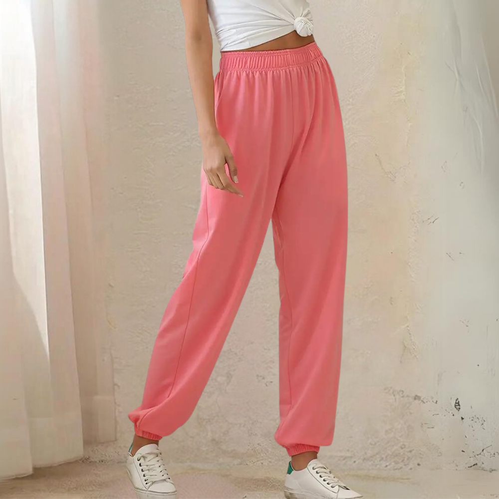 Baggy joggingbroek met hoge taille voor dames
