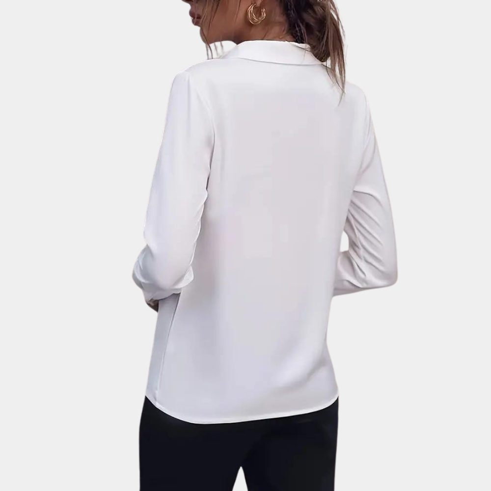 Blouse pour dames avec col | élégante top à manches longues