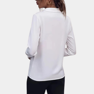 Blouse pour dames avec col | élégante top à manches longues