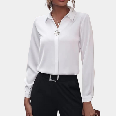 Blouse pour dames avec col | élégante top à manches longues