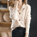 Dames Gebreid Vest Met Reverskraag | Vest Met Knopen