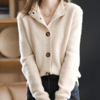 Dames Gebreid Vest Met Reverskraag | Vest Met Knopen