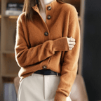 Dames Gebreid Vest Met Reverskraag | Vest Met Knopen