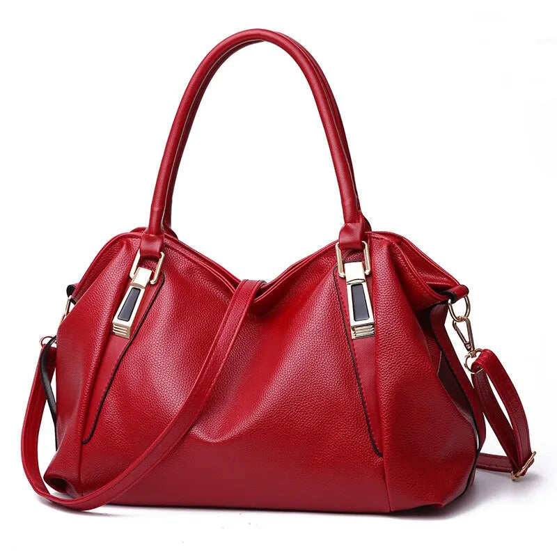 Dames Handtas | Ruime Elegante Schoudertas met Gouden Details