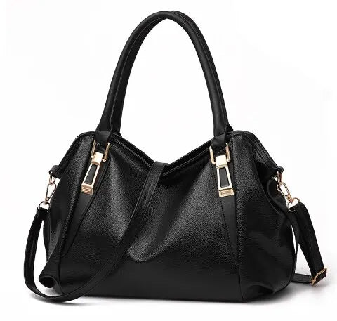 Dames Handtas | Ruime Elegante Schoudertas met Gouden Details