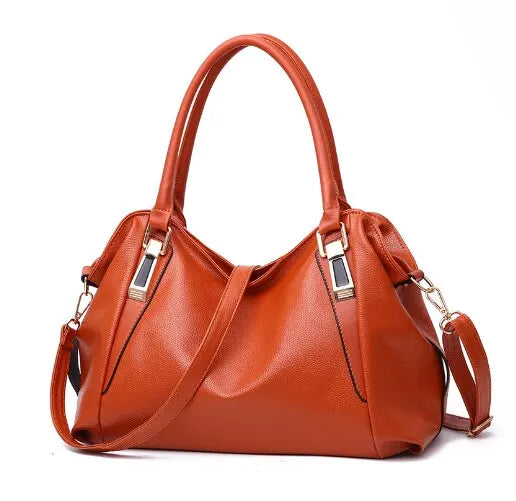 Dames Handtas | Ruime Elegante Schoudertas met Gouden Details