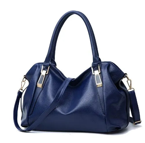 Dames Handtas | Ruime Elegante Schoudertas met Gouden Details