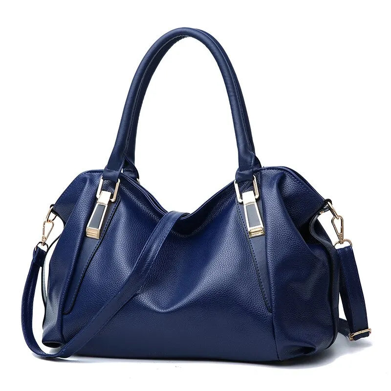 Dames Handtas | Ruime Elegante Schoudertas met Gouden Details