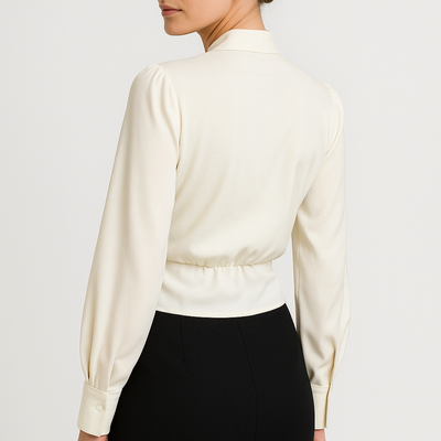 Dames Overslagblouse avec col en V | Élégante top avec manches longues