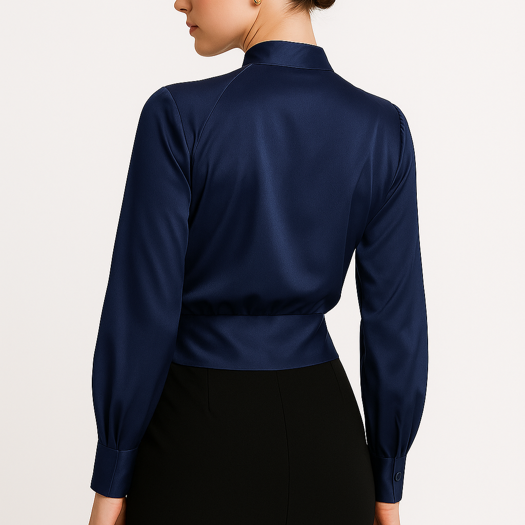 Dames Overslagblouse avec col en V | Élégante top avec manches longues