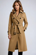 Kamel Trenchcoat | Nova Check Voering Maxi