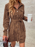 Dames Shirtjurk Met Ceintuur | Casual Knoopjurk