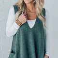 Oversized Gebreid Vest met Zakken