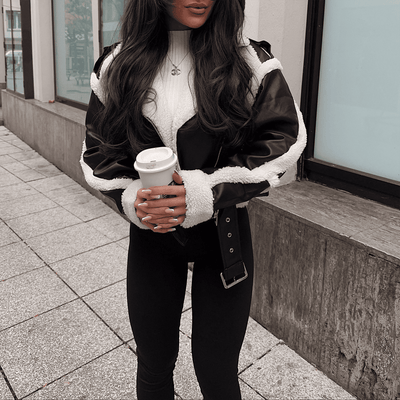 Dames Winterjas | Shearling Jas met Ritssluiting en Kraag