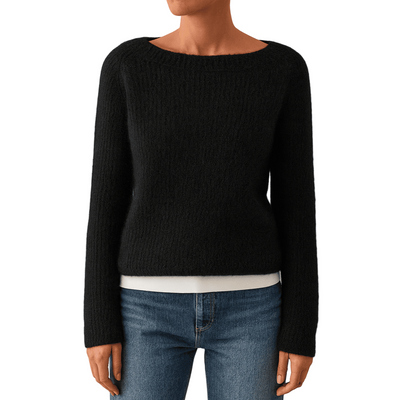 Pull pour dames | Pull en tricot avec col rond et texture