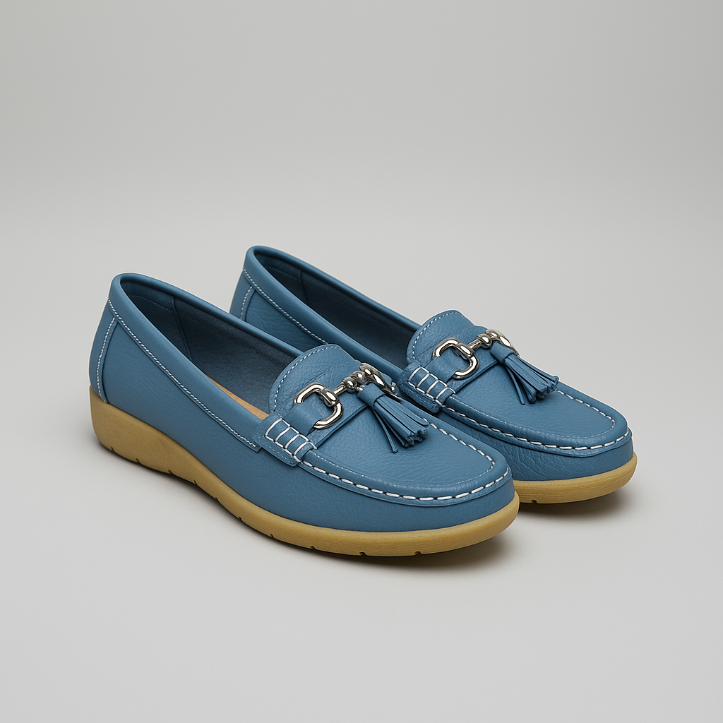 Dames Loafers |Leren Instappers met Kwastjes en Horsebit Detail