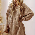Robe pull tricotée pour dames | Pull oversize avec motif torsadé