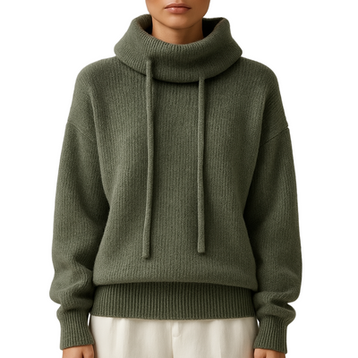 Dames Coltrui | Pull tricoté avec col montant et cordon de serrage