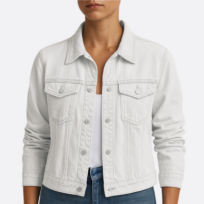 Dames Spijkerjack | Denim Jacket met Kraag en Borstzakken