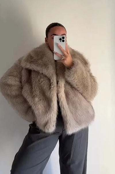 Elegante Bontjas met kraag voor dames
