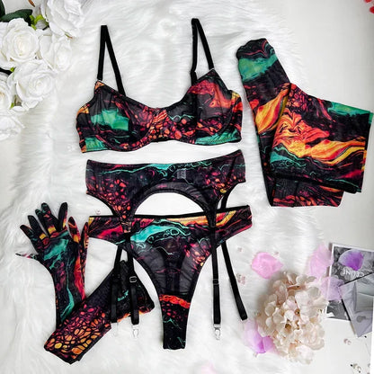 Valerie™ | Tie Dye 5-delige lingerieset