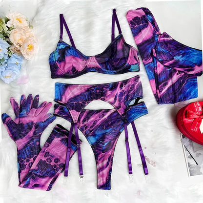 Valerie™ | Tie Dye 5-delige lingerieset