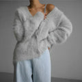 Damska puszysta kamizelka z guzikami | Miękki kardigan