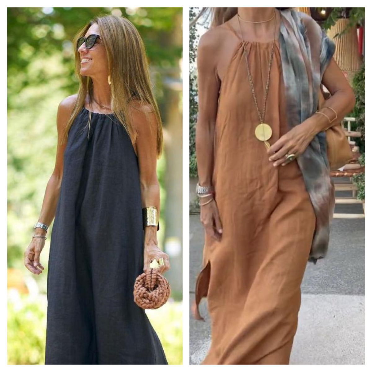 Robe femme avec dos ouvert et fente