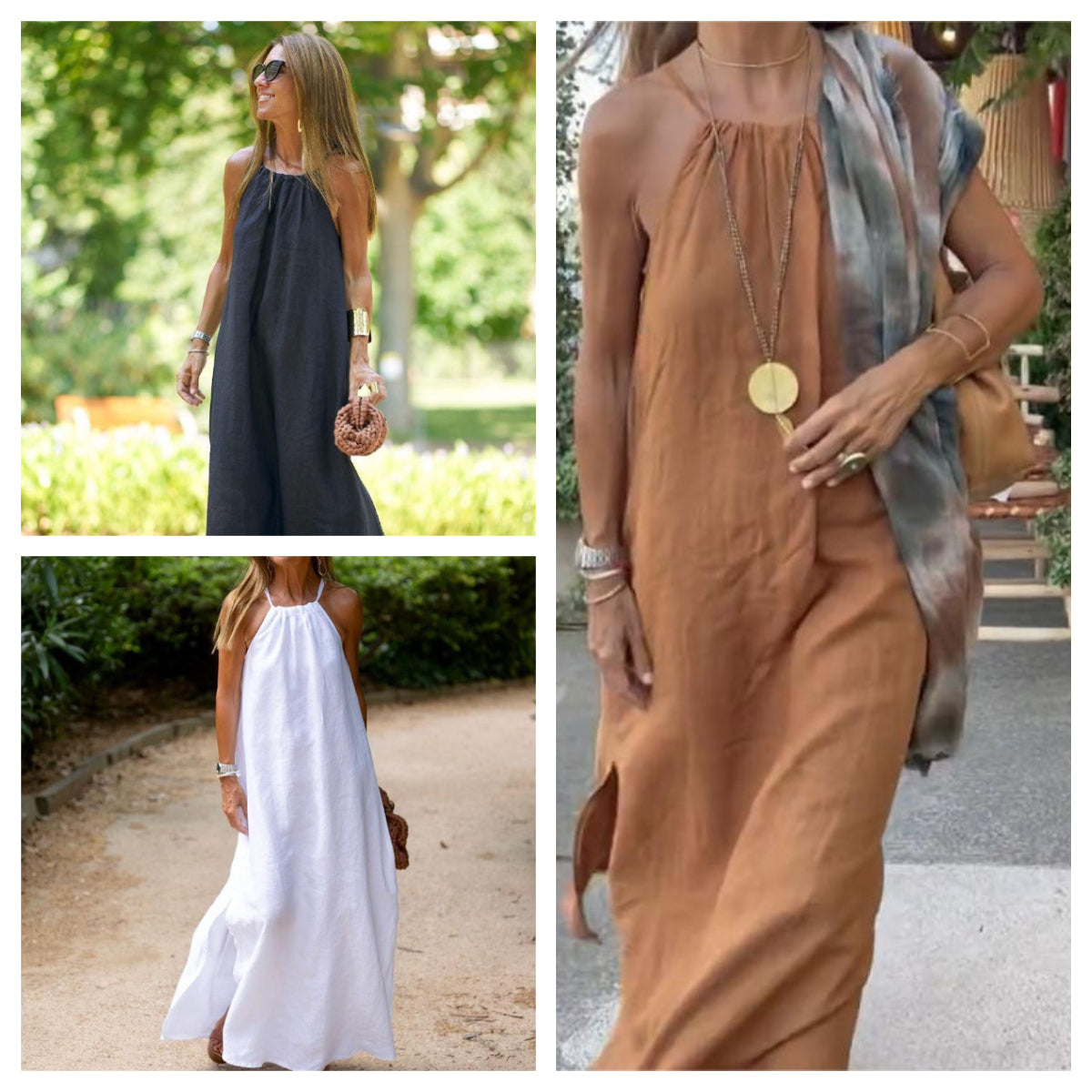 Robe femme avec dos ouvert et fente