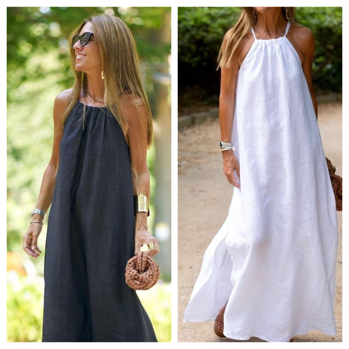 Robe femme avec dos ouvert et fente