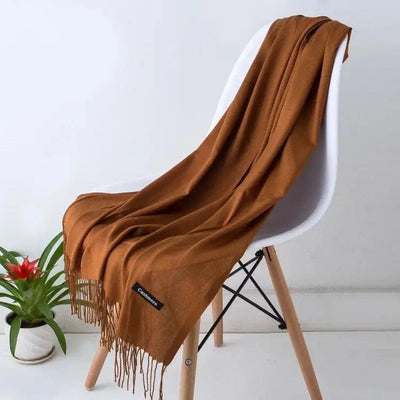 Dames Sjaal | Zachte Cashmere Look Sjaal met Franjes