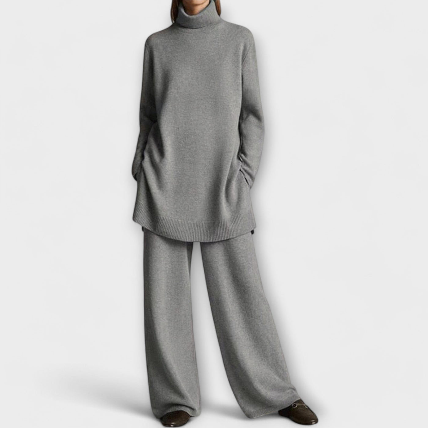 Comfortabele loungewear set voor dames met wijde broek