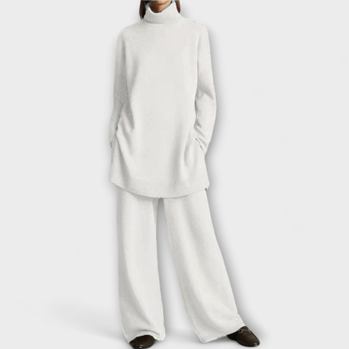 Comfortabele loungewear set voor dames met wijde broek
