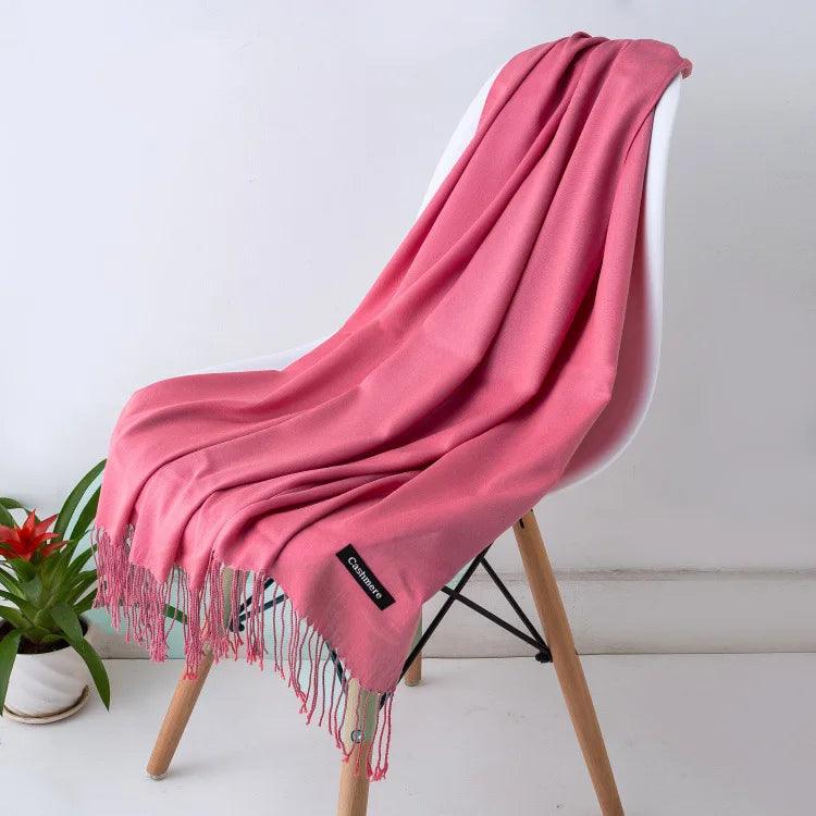 Dames Sjaal | Zachte Cashmere Look Sjaal met Franjes