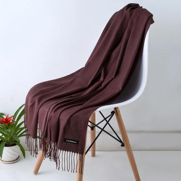 Dames Sjaal | Zachte Cashmere Look Sjaal met Franjes