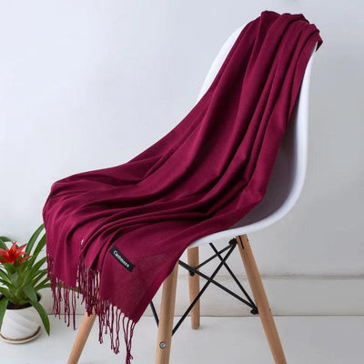 Dames Sjaal | Zachte Cashmere Look Sjaal met Franjes